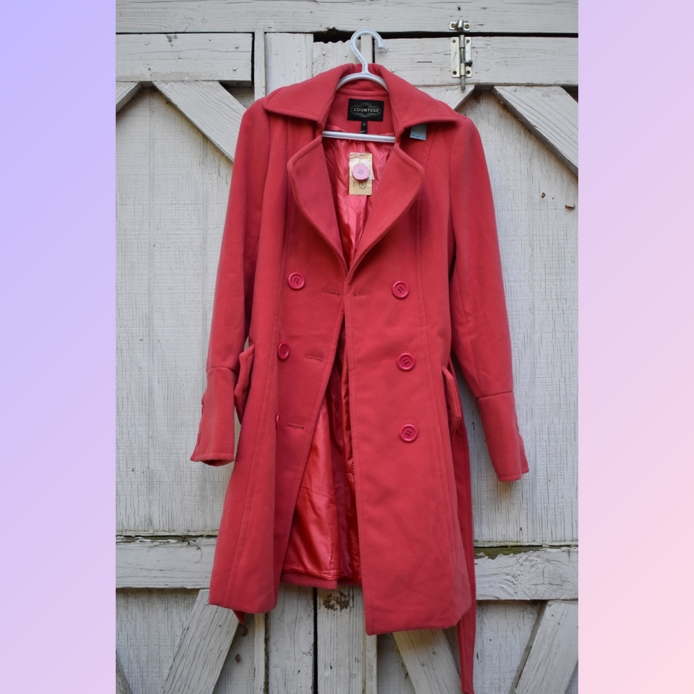 Countess Size L Womens Pink Overcoat